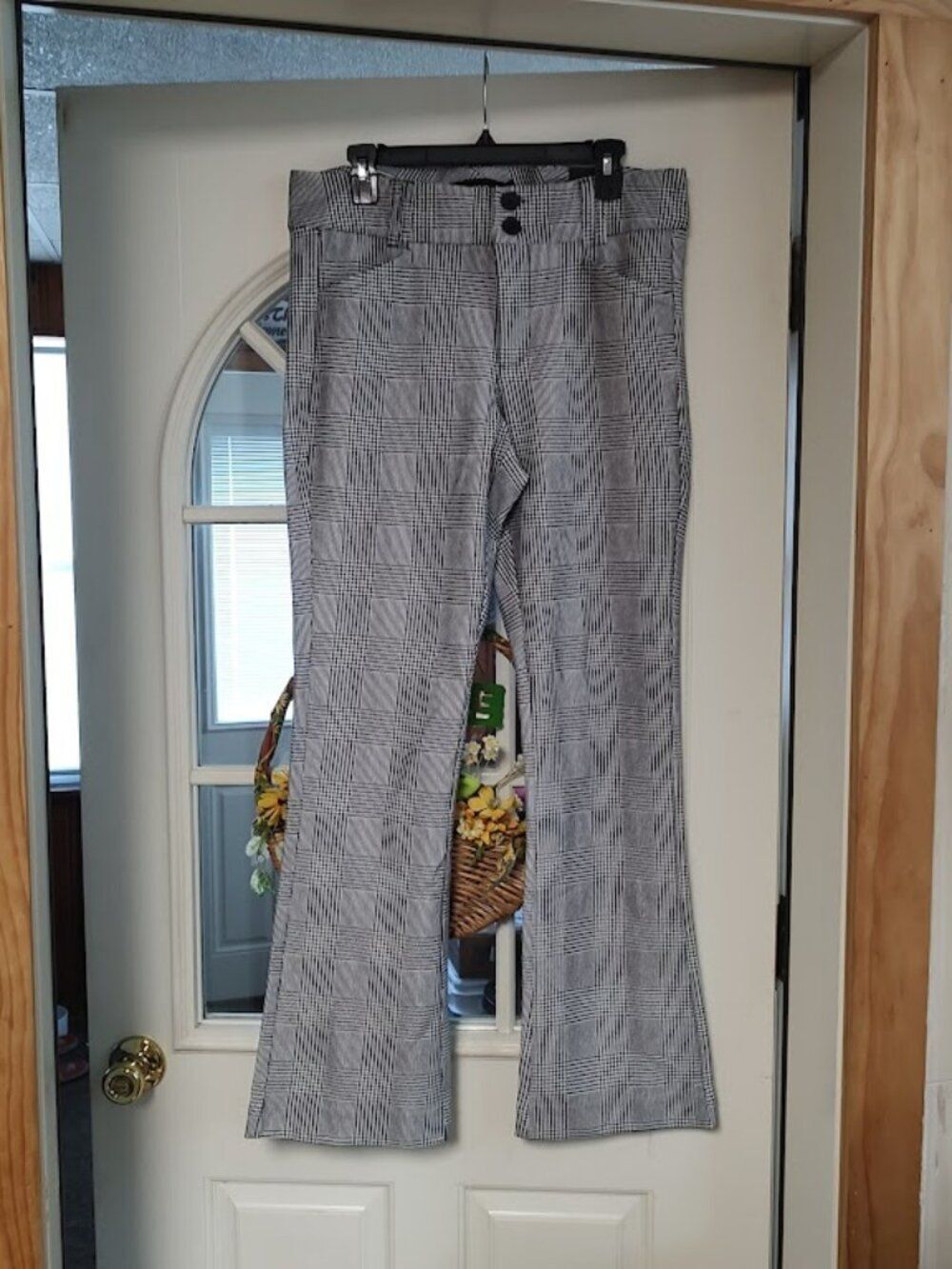 New Torrid White Black Plaid Trouser Boot Ponte Pants Size Women's 12